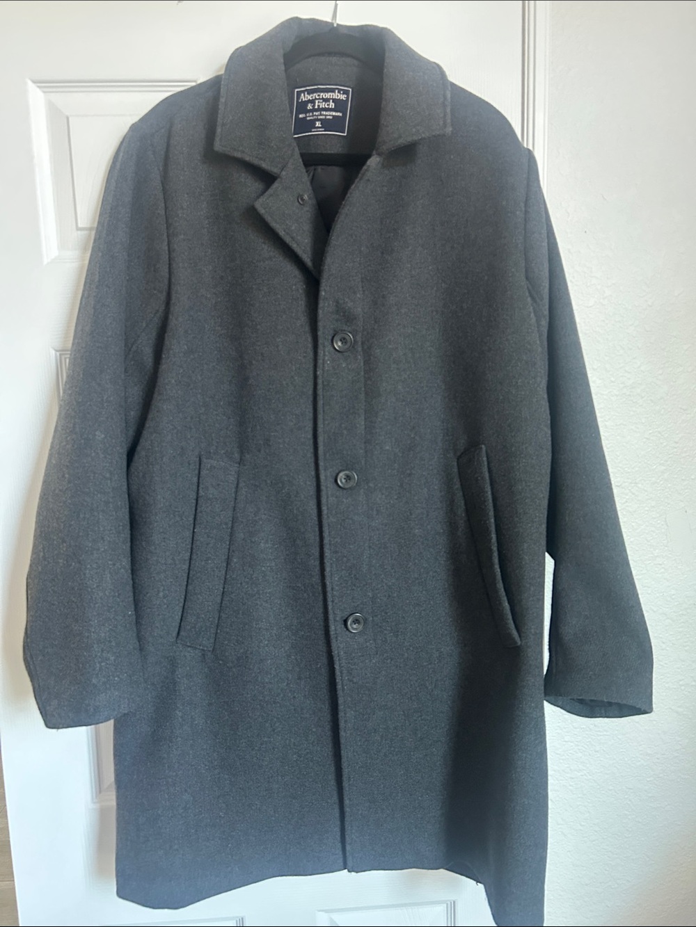 Abercrombie & Fitch Men's Charcoal Gray Wool Pea Coat